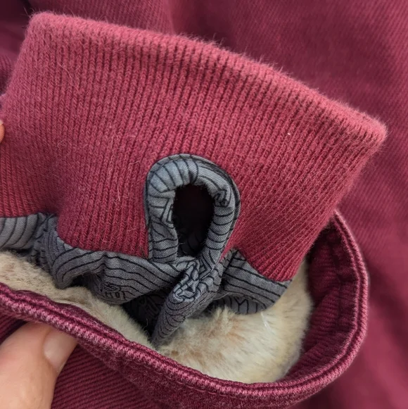 Hemp Hoodlamb HempworksThe Classic Winter Coat Hood Burgundy Small Vegan